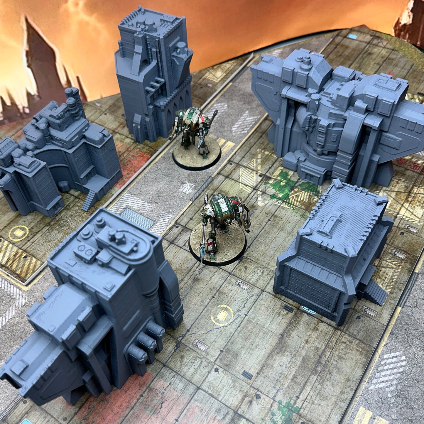 Sci-Fi City Block B Terrain Set: Wargaming Buildings, 6-8mm Scale (Copy)