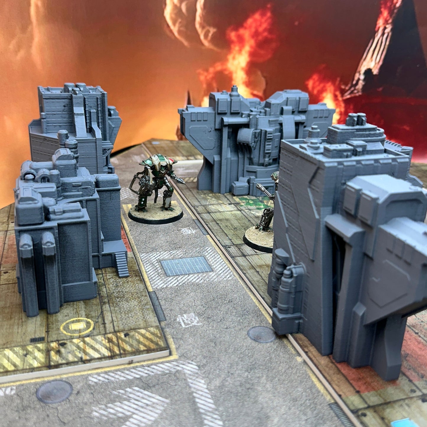 Sci-Fi City Block B Terrain Set: Wargaming Buildings, 6-8mm Scale (Copy)