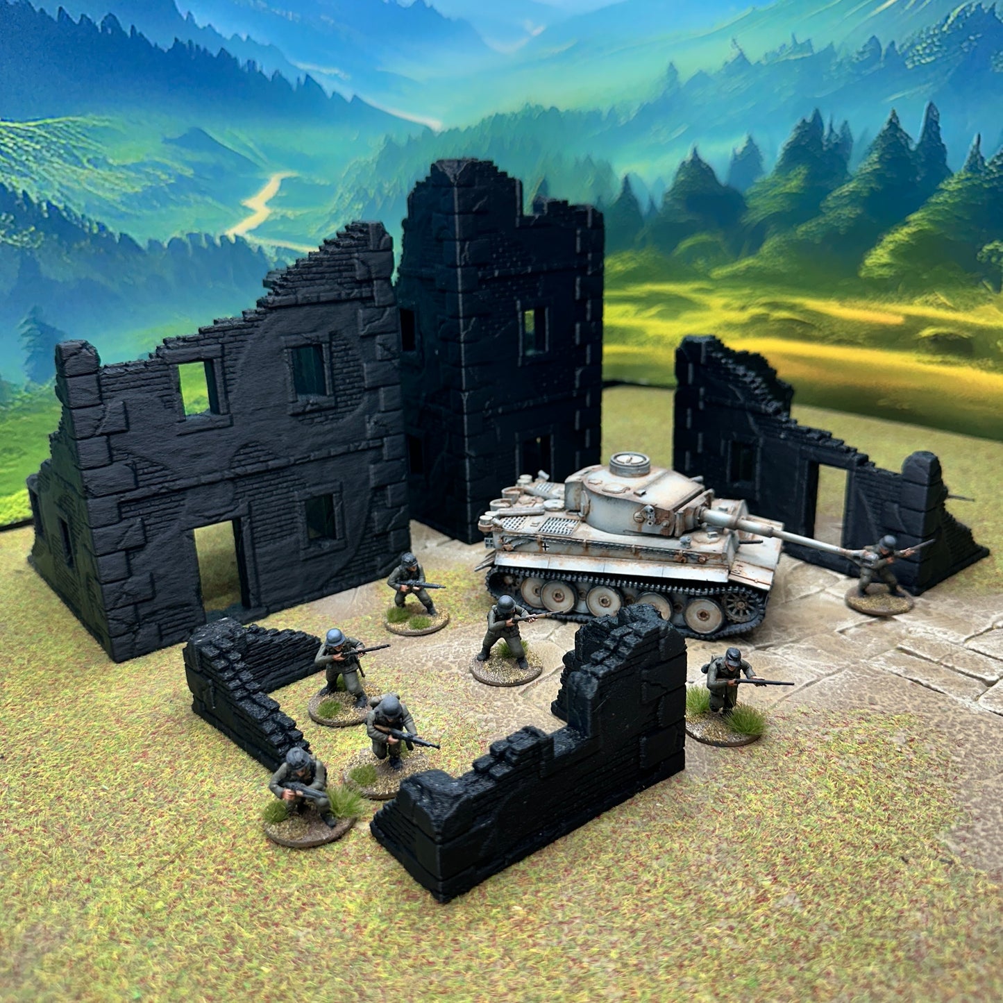 WW2 Normandy Village terrain set Large, Trench Crusade, Bolt action, Konflikt '47