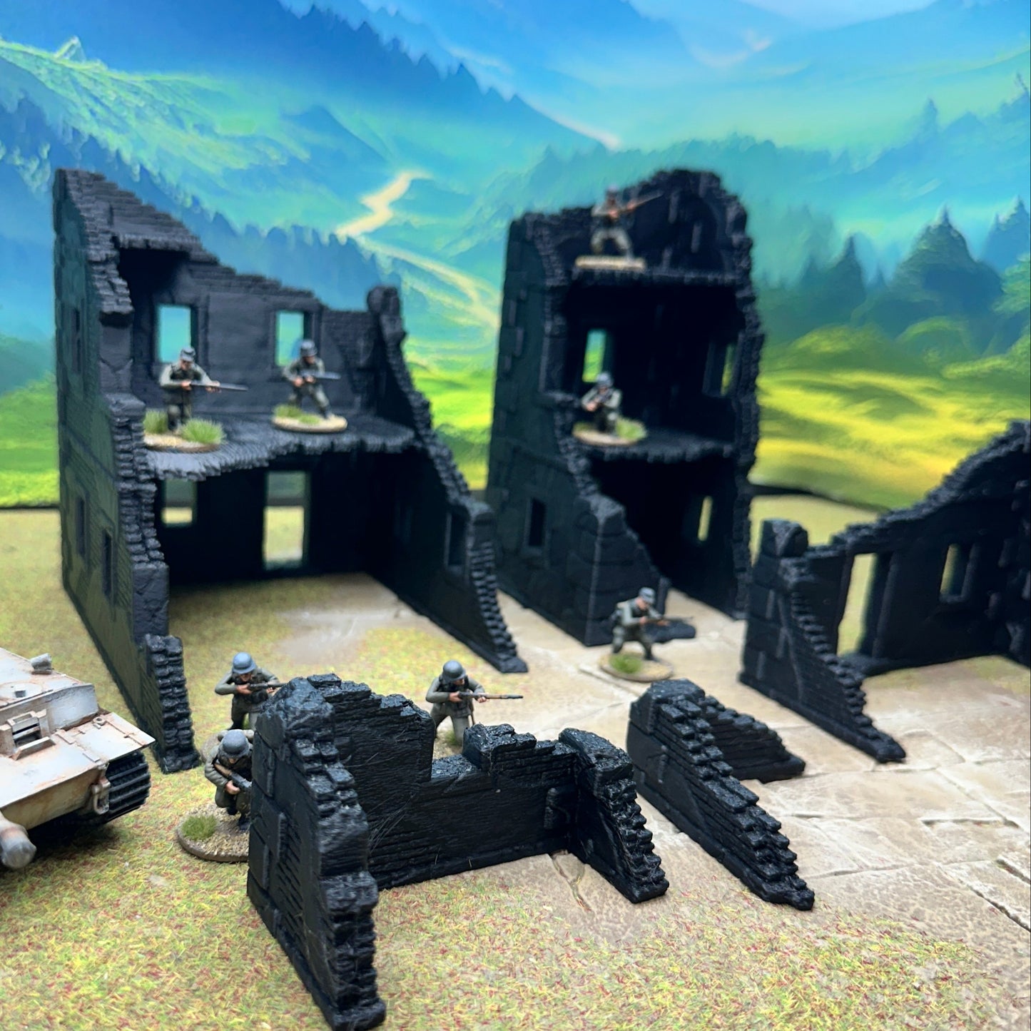 WW2 Normandy Village terrain set Large, Trench Crusade, Bolt action, Konflikt '47