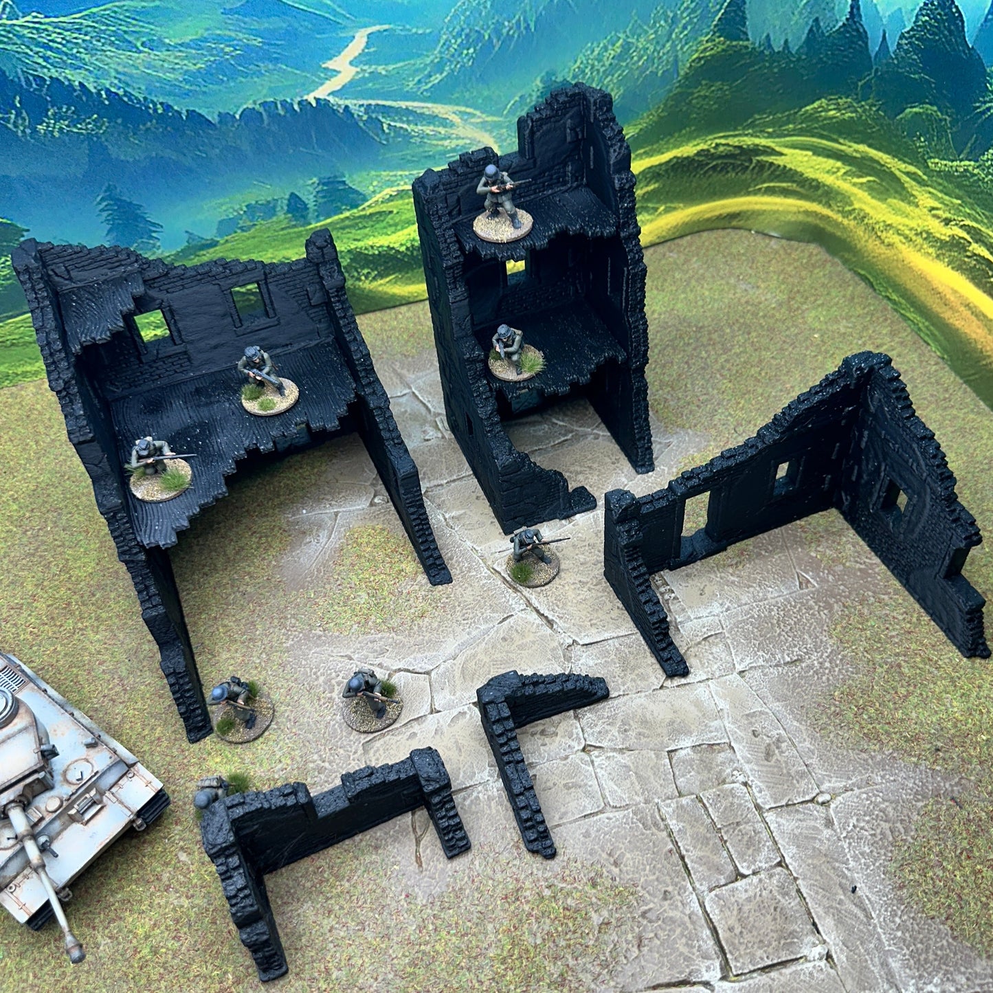 WW2 Normandy Village terrain set Large, Trench Crusade, Bolt action, Konflikt '47