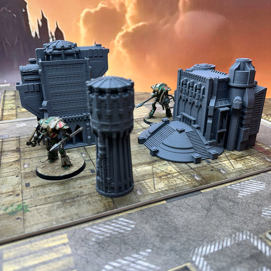 Sci-Fi City Block A Terrain Set: Wargaming Buildings, 6-8mm Scale