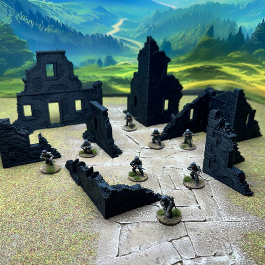 WW2 Normandy Village terrain set Medium, for use with Trench Crusade, Bolt action, Konflikt '47