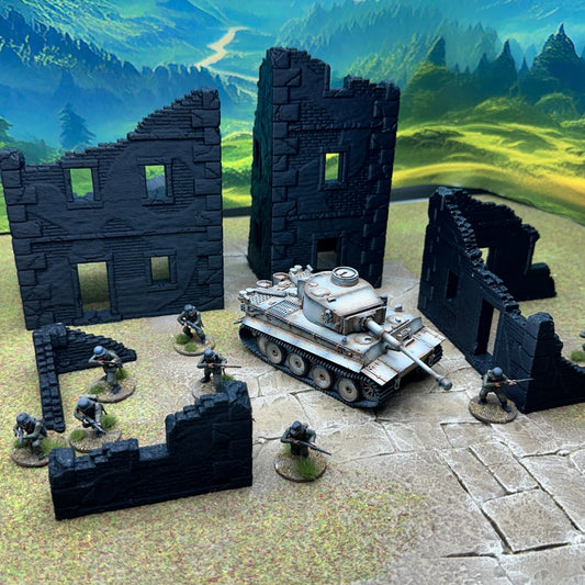 WW2 Normandy Village terrain set Large, Trench Crusade, Bolt action, Konflikt '47