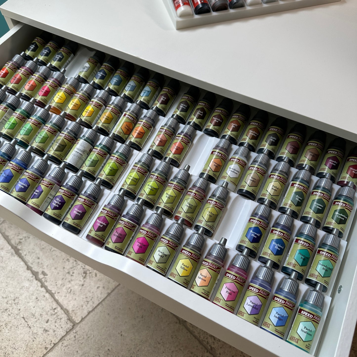 Hobby Paint Storage Tray – Holds 20 Dropper Bottles (Army Painter Speed Paint / Vallejo)